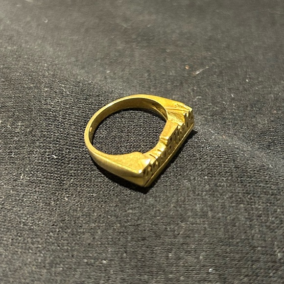 Zero F*cks Solid Brass Text Statement Ring - Picture 5 of 6